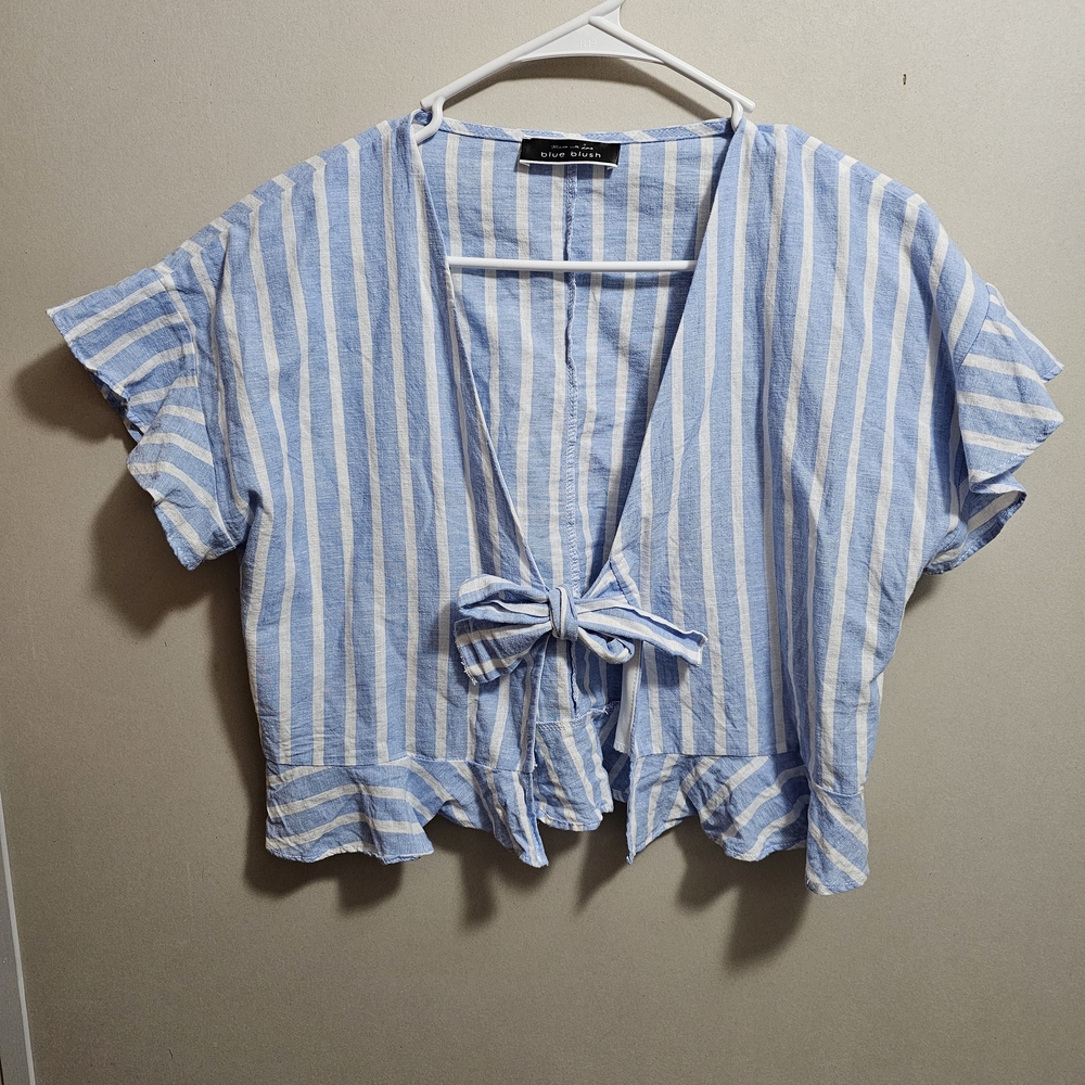 Blue Striped Women Top